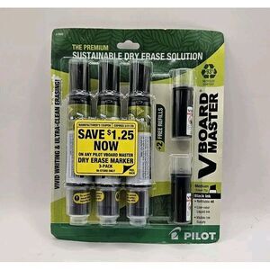 Pilot‎ V Board Master Dry Erase Whiteboard Markers Black Pack of 3 / 2 Refills